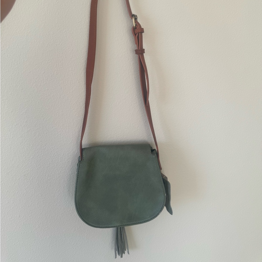 Anthropologie Green and Brown Crossbody Bag - Picture 2 of 5